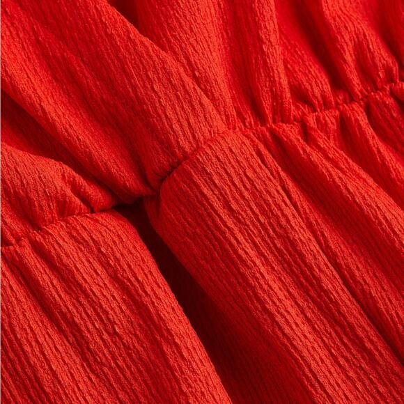 H&M Red Crinkled Wrap Dress Small - Picture 2 of 2